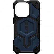 Ударостійкий чохол UAG Monarch Pro with MagSafe Leather для Apple iPhone 15 Plus / 14 Plus (6.7") Синій