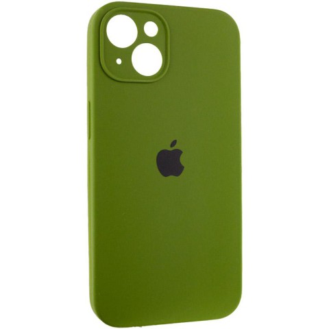 Чохол Silicone Case Full Camera Protective (AA) для Apple iPhone 14 (6.1") Зелений / Dark Olive