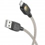 Дата кабель Hoco U124 Stone silicone power-off USB to Type-C Black