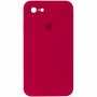 Чохол Silicone Case Square Full Camera Protective (AA) для Apple iPhone 6/6s (4.7") Червоний / Rose Red