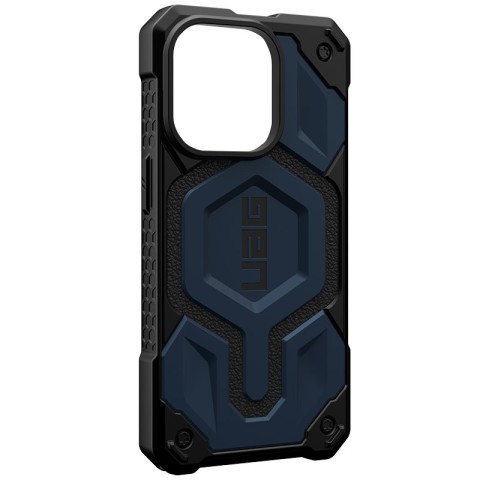 Ударостійкий чохол UAG Monarch Pro with MagSafe Leather для Apple iPhone 15 Plus / 14 Plus (6.7") Синій