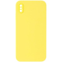 Чохол Silicone Case Square Full Camera Protective (AA) NOLOGO для Apple iPhone X / XS (5.8") Жовтий / Yellow