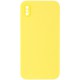 Чохол Silicone Case Square Full Camera Protective (AA) NOLOGO для Apple iPhone X / XS (5.8") Жовтий / Yellow