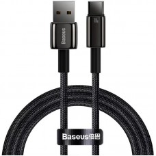 Дата кабель Baseus Tungsten Gold USB to Type-C Cable 100W (1m) (CAWJ00000) Black