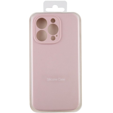 Чохол Silicone Case Full Camera Protective (AA) NO LOGO для Apple iPhone 15 Pro (6.1") Рожевий / Chalk Pink