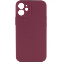 Чохол Silicone Case Full Camera Protective (AA) NO LOGO для Apple iPhone 12 (6.1") Бордовий / Plum
