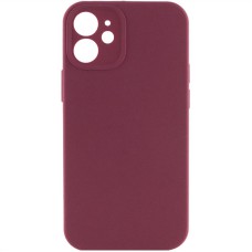 Чохол Silicone Case Full Camera Protective (AA) NO LOGO для Apple iPhone 12 (6.1") Бордовий / Plum