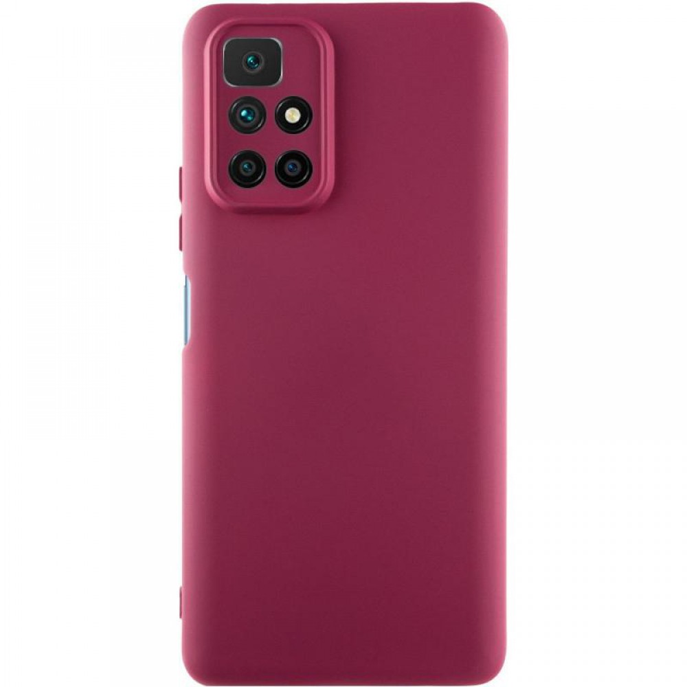 Чохол Silicone Cover Ummi Lakshmi Full Camera (AA) для Xiaomi Redmi 10 Бордовий / Marsala