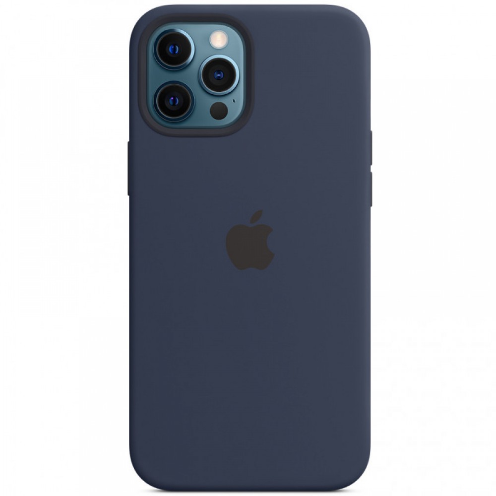 Чохол Silicone case (AAA) with Magsafe and Animation для Apple iPhone 12 Pro / 12 (6.1") Синій / Deep navy