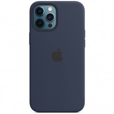 Чохол Silicone case (AAA) with Magsafe and Animation для Apple iPhone 12 Pro / 12 (6.1") Синій / Deep navy