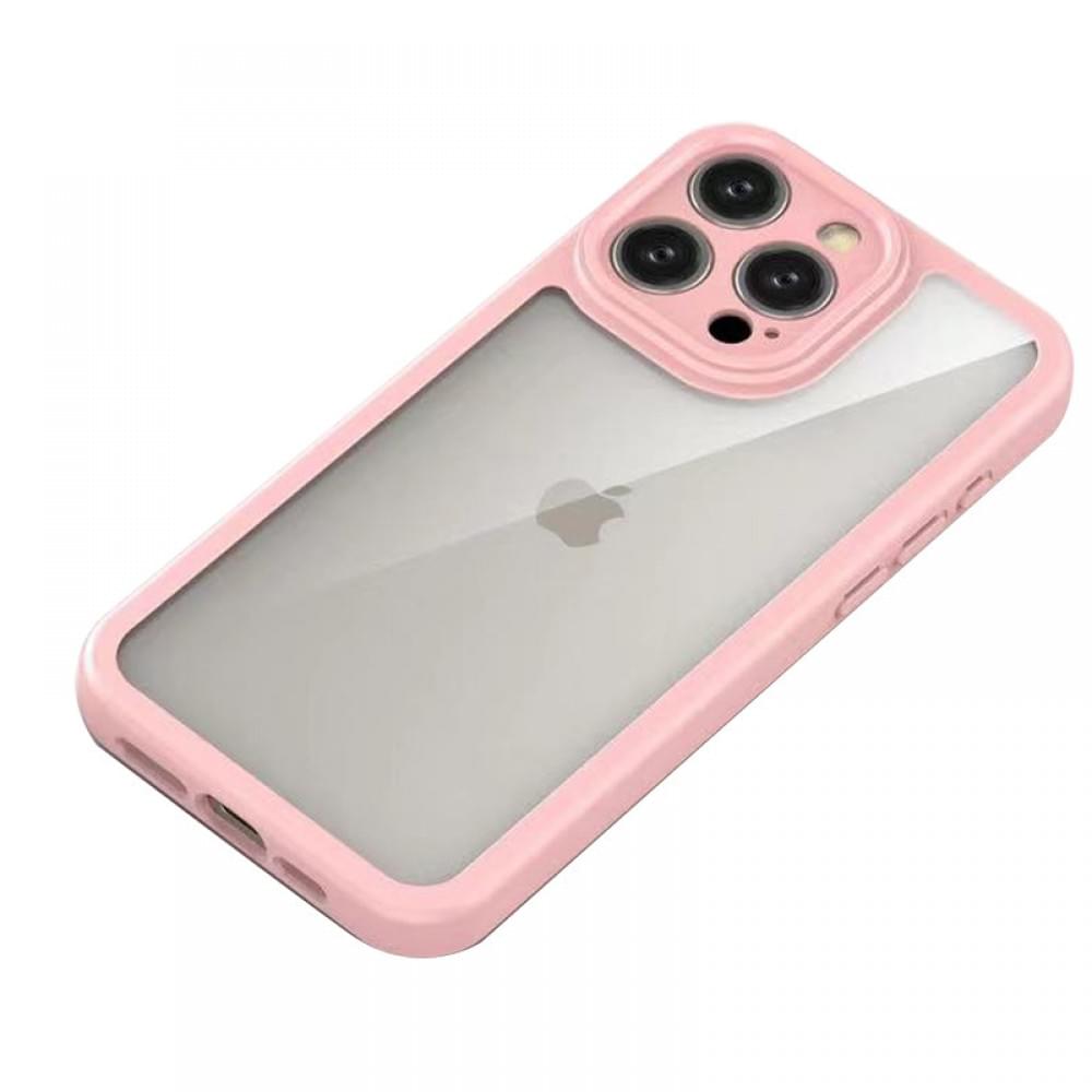 TPU чохол Transparent + Colour 1,5mm для Apple iPhone 13 Pro Max (6.7") Pink
