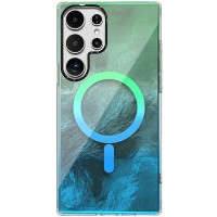 Чохол TPU Shiny Mountain (MagFit) для Samsung Galaxy S25 Ultra Green / Blue