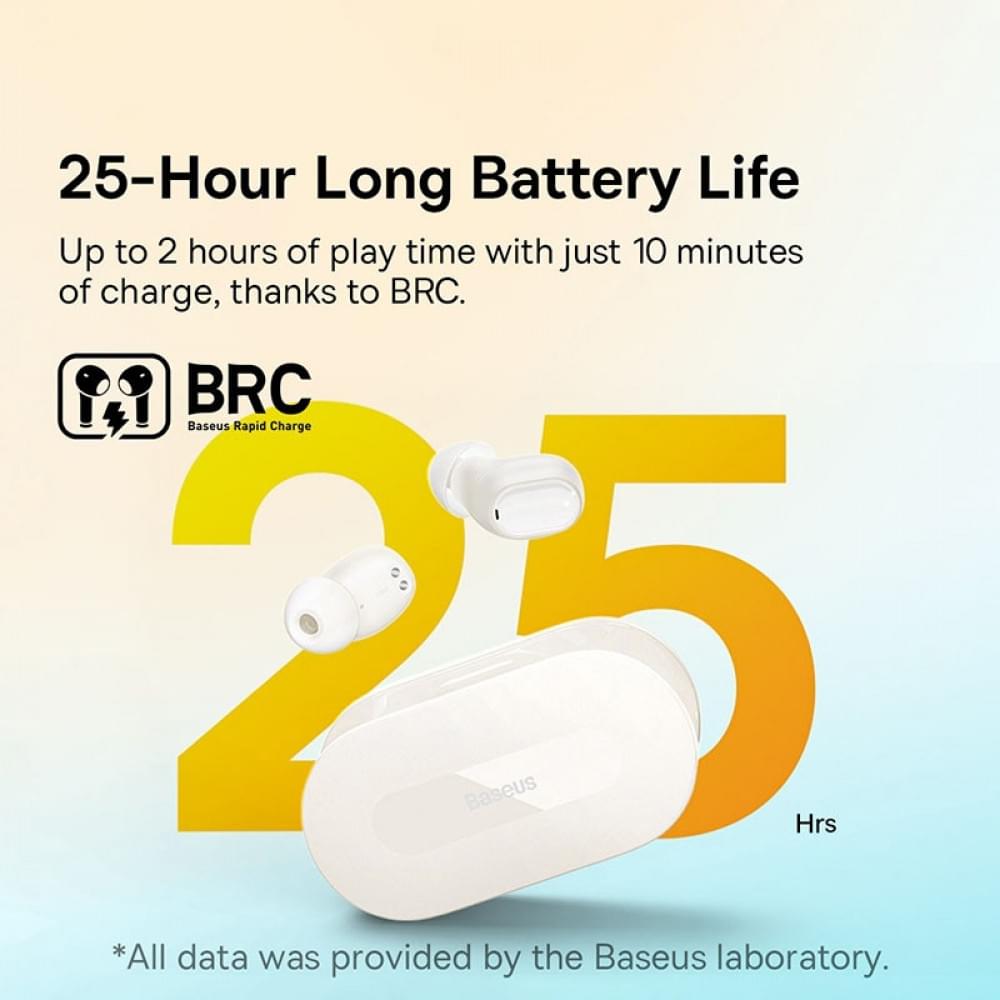 Бездротові TWS навушники Baseus Bowie EZ10 OS (A00054300116-Z) White