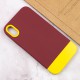 Чохол TPU+PC Bichromatic для Apple iPhone XR (6.1") Brown burgundy / Yellow