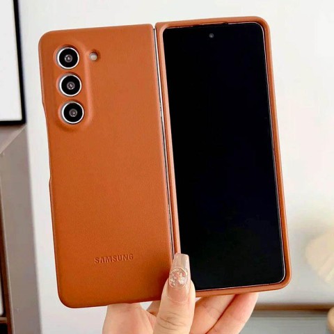 Шкіряний чохол Leather Case (AAA) для Samsung Galaxy Z Fold5 Brown
