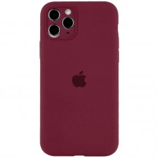 Чохол Silicone Case Full Camera Protective (AA) для Apple iPhone 12 Pro Max (6.7") Бордовий / Plum