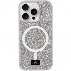 TPU чохол Bling World Rock Diamond with MagSafe для Apple iPhone 15 Pro (6.1") Silver