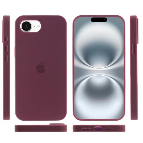 Чохол Silicone Case Full Protective (AA) для Apple iPhone 16e (6.1") Бордовий / Plum