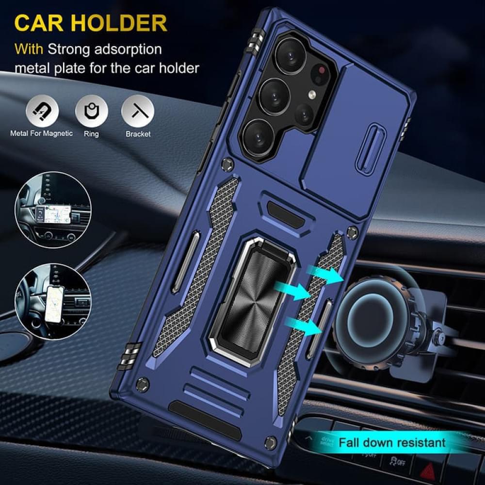 Ударостійкий чохол Camshield Army Ring для Samsung Galaxy S24 Ultra Синій / Navy