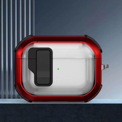 Футляр протиударний Locking Button для навушників Airpods Pro 3 Red