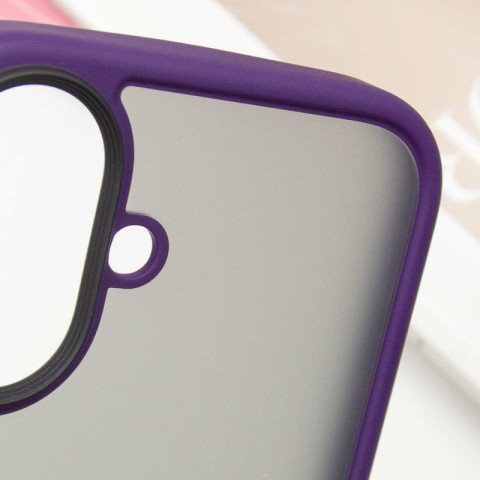 TPU+PC чохол Metal Buttons для Apple iPhone 16 (6.1") Темно-Фіолетовий