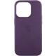 Шкіряний чохол Leather Case (AAA) with MagSafe and Animation для Apple iPhone 15 Pro Max (6.7") Dark Purple