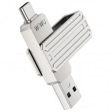 Флеш-драйв USB 3.0 Flash Drive WIWU Wi-FD001 3 in 1 128GB Silver