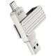 Флеш-драйв USB 3.0 Flash Drive WIWU Wi-FD001 3 in 1 128GB Silver