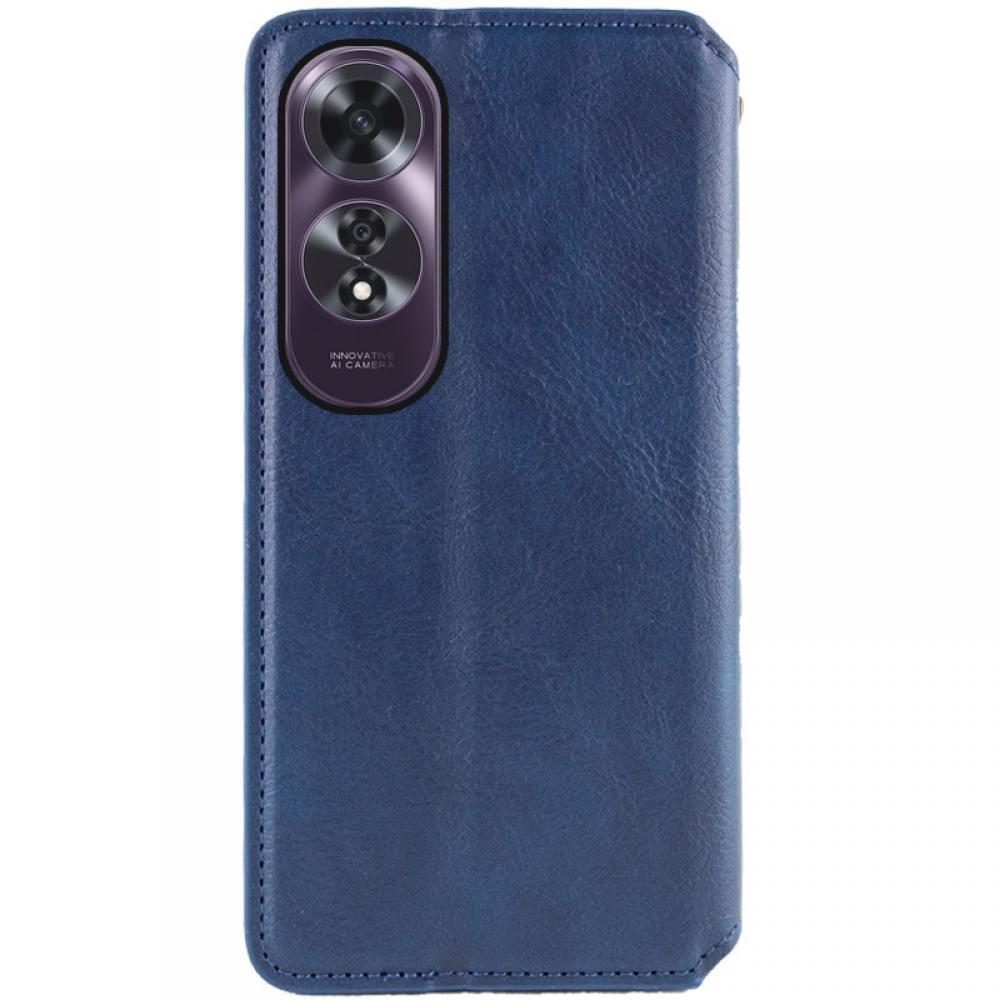 Шкіряний чохол-книжка GETMAN Cubic (PU) для Oppo A60 4G Синій