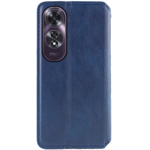 Шкіряний чохол-книжка GETMAN Cubic (PU) для Oppo A60 4G Синій