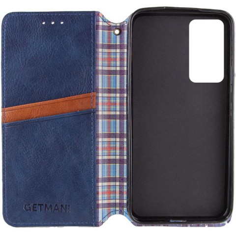 Шкіряний чохол-книжка GETMAN Cubic (PU) для Samsung Galaxy M35 5G Синій