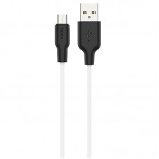 Дата кабель Hoco X21 Plus Silicone MicroUSB Cable (1m) Чорний / Білий