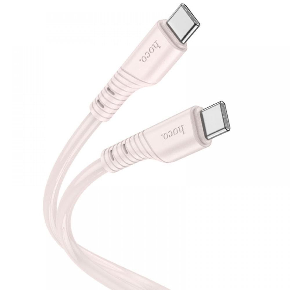 Дата кабель Hoco X97 Crystal color Type-C to Type-C 60W (1m) Light pink