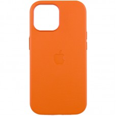 Шкіряний чохол Leather Case (AAA) with MagSafe and Animation для Apple iPhone 14 (6.1") Orange