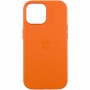 Шкіряний чохол Leather Case (AAA) with MagSafe and Animation для Apple iPhone 14 (6.1") Orange