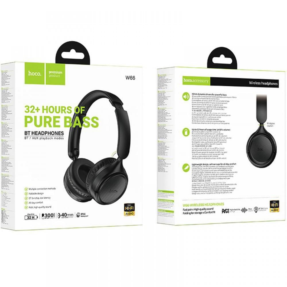 Накладні бездротові навушники Hoco W66 Wave Black