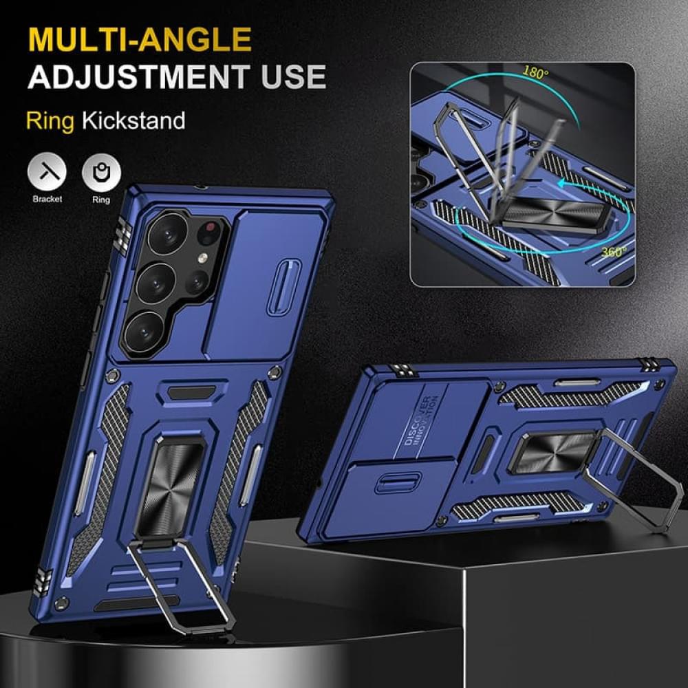Ударостійкий чохол Camshield Army Ring для Samsung Galaxy S24 Ultra Синій / Navy
