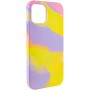 Чохол Silicone case full Aquarelle для Apple iPhone 12 Pro / 12 (6.1") Сиренево-жовтий