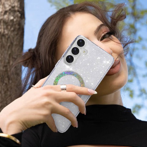 Чохол TPU Eclipse Sparkle (MagFit) для Samsung Galaxy S25 / S24 Clear