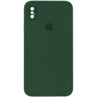 Чохол Silicone Case Square Full Camera Protective (AA) для Apple iPhone X / XS (5.8") Зелений / Cyprus Green