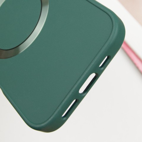 TPU чохол Bonbon Metal Style with MagSafe для Apple iPhone 16 Plus (6.7") Зелений / Pine green