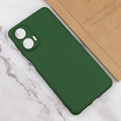 Чохол TPU GETMAN Liquid Silk Full Camera для Motorola Moto G24 Зелений / Dark green