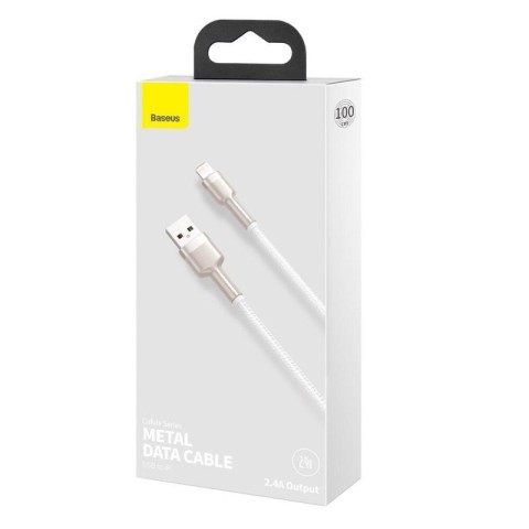 Дата кабель Baseus Cafule Series Metal USB to Lightning 2.4A (2m) (CALJK-B0) White