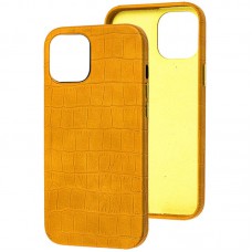 Шкіряний чохол Croco Leather для Apple iPhone 13 mini (5.4") Yellow
