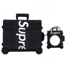 Силіконовий футляр Brand для навушників AirPods 3 + кільце Supreme black