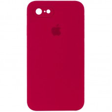 Чохол Silicone Case Square Full Camera Protective (AA) для Apple iPhone 6/6s (4.7") Червоний / Rose Red