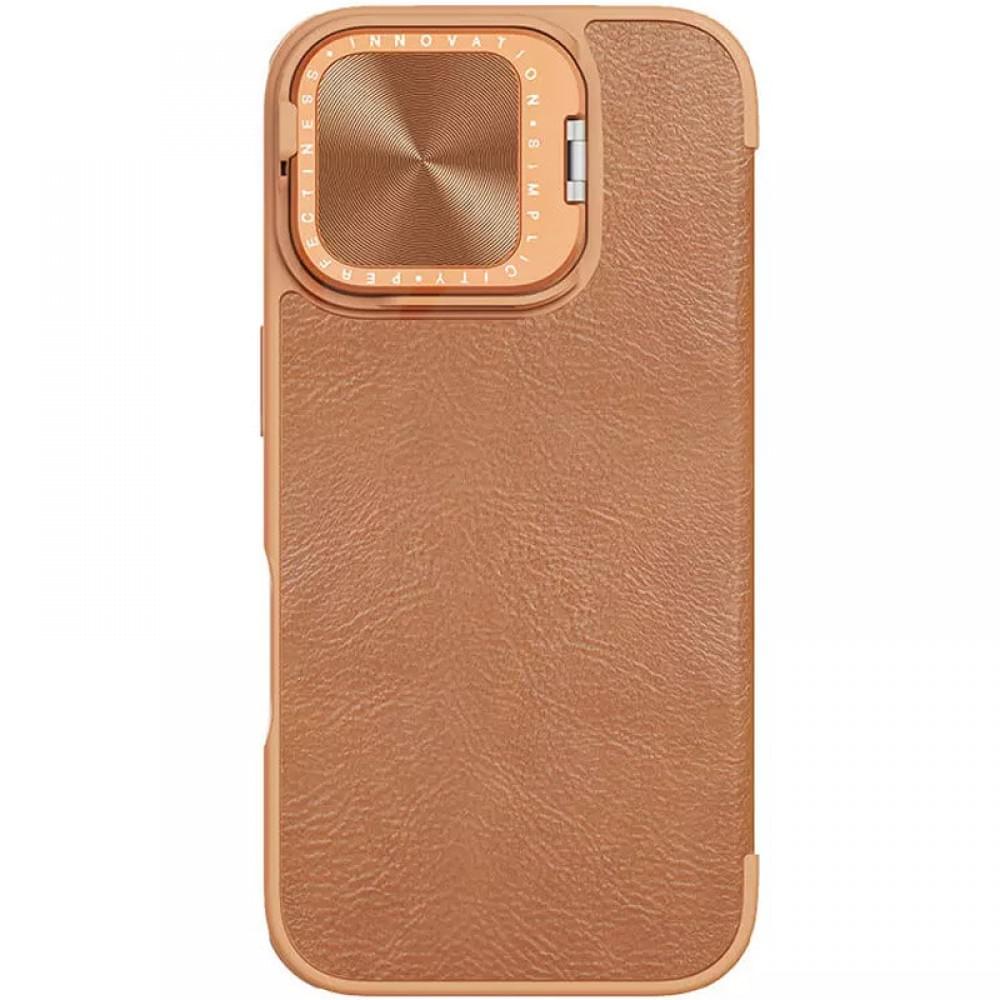 Шкіряний чохол-книжка Nillkin Qin Prop для Apple iPhone 16 (6.1") Brown