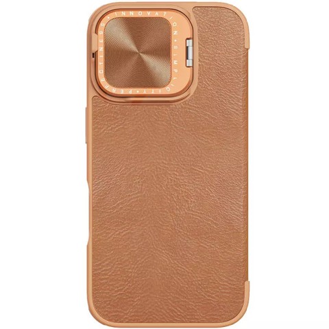 Шкіряний чохол-книжка Nillkin Qin Prop для Apple iPhone 16 (6.1") Brown