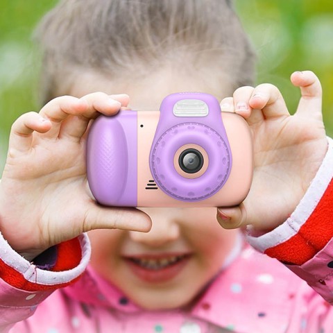 Дитяча фотокамера Hoco DV201 Dual lens Pink