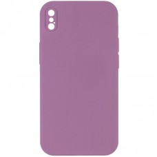 Silicone Case Square Full Camera Protective (AA) NOLOGO для Apple iPhone XS Max (6.5") Ліловий / Lilac Pride